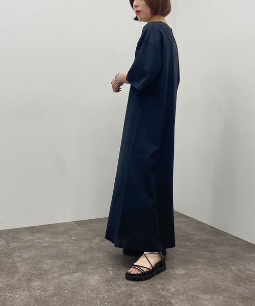 apres jour mignon(アプレジュールミニョン)の「リネン混Aラインワンピース【ZOZOTOWN限定アイテム】(ワンピース・レディース・ナチュラル/ブラック/ベージュ・X-LARGE/フリー)」の7枚目の写真