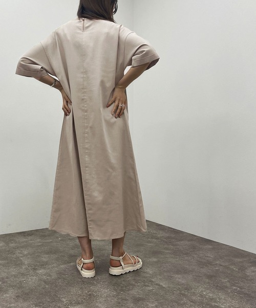apres jour mignon(アプレジュールミニョン)の「リネン混Aラインワンピース【ZOZOTOWN限定アイテム】(ワンピース・レディース・ナチュラル/ブラック/ベージュ・X-LARGE/フリー)」の14枚目の写真
