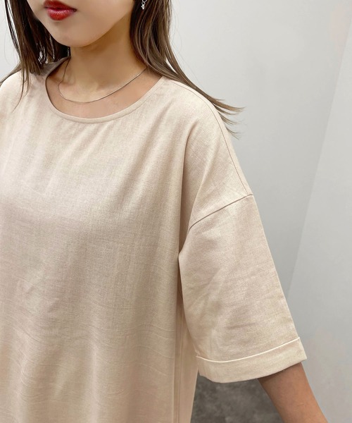 apres jour mignon(アプレジュールミニョン)の「リネン混Aラインワンピース【ZOZOTOWN限定アイテム】(ワンピース・レディース・ナチュラル/ブラック/ベージュ・X-LARGE/フリー)」の15枚目の写真