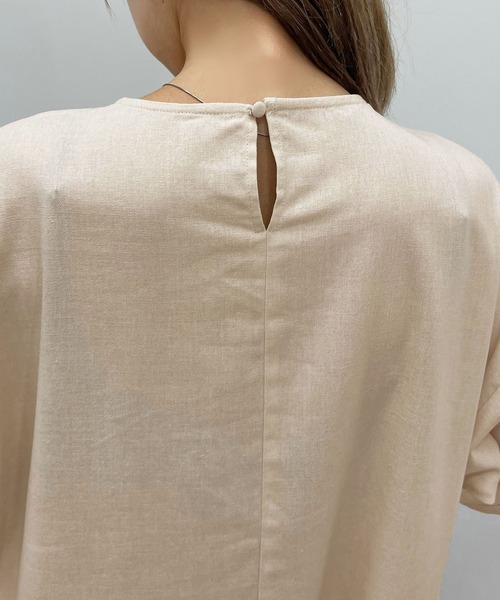 apres jour mignon(アプレジュールミニョン)の「リネン混Aラインワンピース【ZOZOTOWN限定アイテム】(ワンピース・レディース・ナチュラル/ブラック/ベージュ・X-LARGE/フリー)」の16枚目の写真