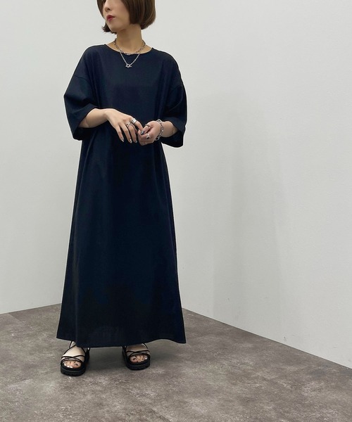 apres jour mignon(アプレジュールミニョン)の「リネン混Aラインワンピース【ZOZOTOWN限定アイテム】(ワンピース・レディース・ナチュラル/ブラック/ベージュ・X-LARGE/フリー)」の17枚目の写真