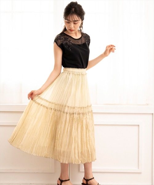 WILLSELECTION(ウィルセレクション)の「シアーワッシャープリーツスカート(スカート・レディース・ブラウン/イエロー/ブルー・MEDIUM)」の3枚目の写真