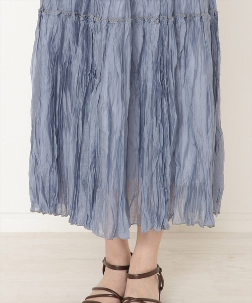 WILLSELECTION(ウィルセレクション)の「シアーワッシャープリーツスカート(スカート・レディース・ブラウン/イエロー/ブルー・MEDIUM)」の4枚目の写真