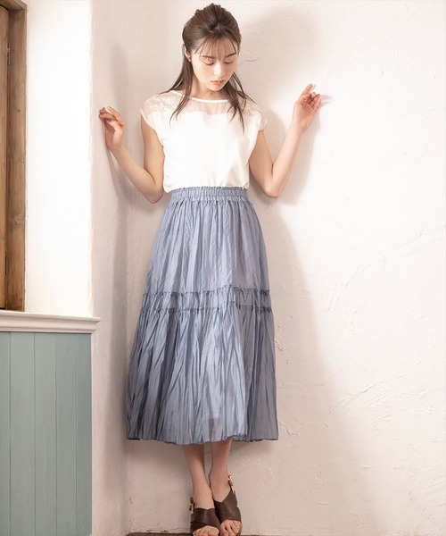 WILLSELECTION(ウィルセレクション)の「シアーワッシャープリーツスカート(スカート・レディース・ブラウン/イエロー/ブルー・MEDIUM)」の19枚目の写真