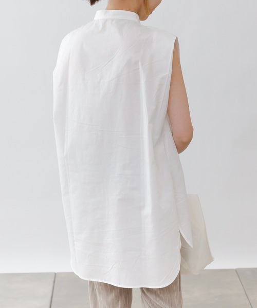 COLONY 2139（コロニートゥーワンスリーナイン）の「【WEB・一部店舗限定】ピンタックノースリーブブラウス（シャツ/ブラウス・レディース・ブラック/オフホワイト・FREE）」の3枚目の写真