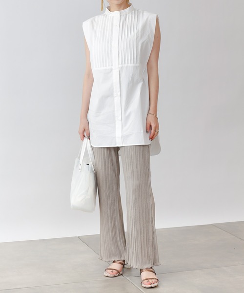 COLONY 2139（コロニートゥーワンスリーナイン）の「【WEB・一部店舗限定】ピンタックノースリーブブラウス（シャツ/ブラウス・レディース・ブラック/オフホワイト・FREE）」の7枚目の写真