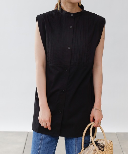 COLONY 2139（コロニートゥーワンスリーナイン）の「【WEB・一部店舗限定】ピンタックノースリーブブラウス（シャツ/ブラウス・レディース・ブラック/オフホワイト・FREE）」の13枚目の写真