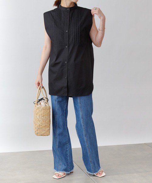 COLONY 2139（コロニートゥーワンスリーナイン）の「【WEB・一部店舗限定】ピンタックノースリーブブラウス（シャツ/ブラウス・レディース・ブラック/オフホワイト・FREE）」の19枚目の写真