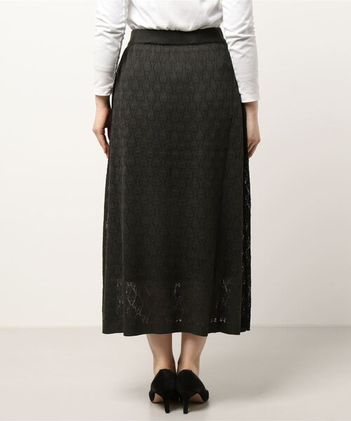Lugnoncure（ルノンキュール）の「透かし編みフレアスカート（スカート・レディース・キナリ/グレー/チャコール・ﾌﾘ-）」の8枚目の写真
