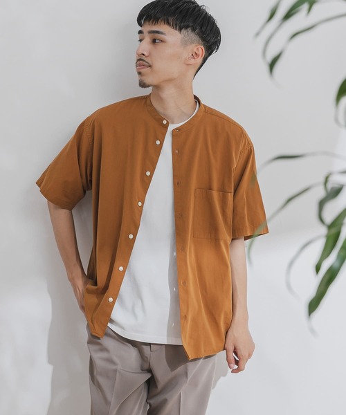 URBAN RESEARCH DOORS（アーバンリサーチドアーズ）の「コンフォートバンドカラーシャツ（シャツ/ブラウス・メンズ・ホワイト/ブラック/グリーン/オレンジ系その他・38/40）」の4枚目の写真