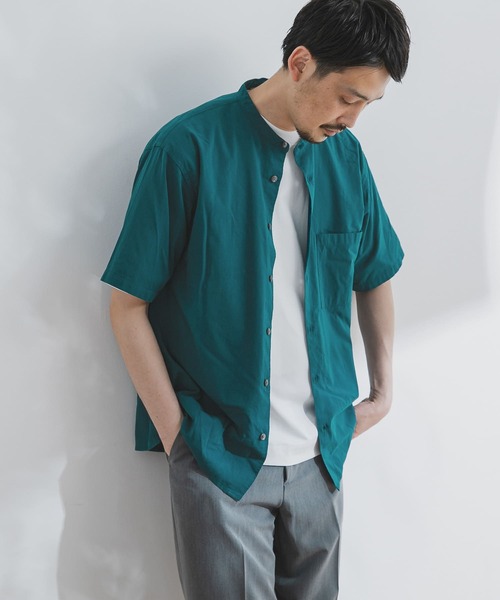 URBAN RESEARCH DOORS（アーバンリサーチドアーズ）の「コンフォートバンドカラーシャツ（シャツ/ブラウス・メンズ・ホワイト/ブラック/グリーン/オレンジ系その他・38/40）」の3枚目の写真