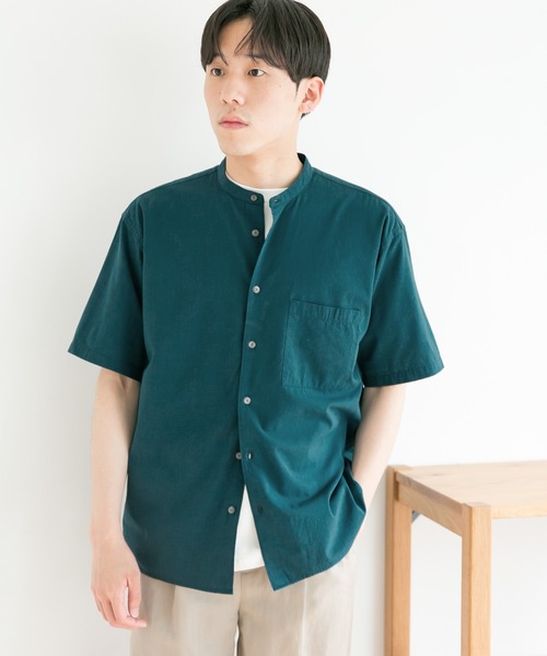 URBAN RESEARCH DOORS（アーバンリサーチドアーズ）の「コンフォートバンドカラーシャツ（シャツ/ブラウス・メンズ・ホワイト/ブラック/グリーン/オレンジ系その他・38/40）」の6枚目の写真