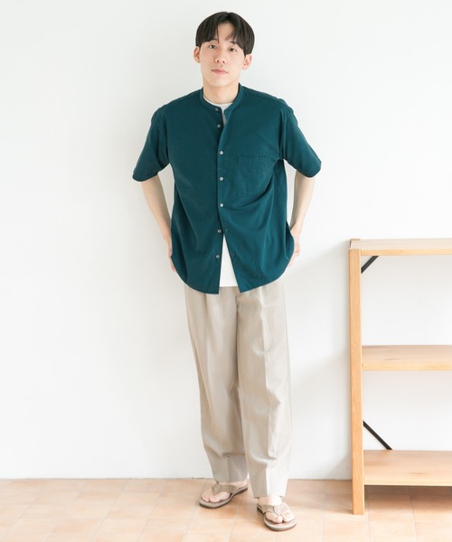 URBAN RESEARCH DOORS（アーバンリサーチドアーズ）の「コンフォートバンドカラーシャツ（シャツ/ブラウス・メンズ・ホワイト/ブラック/グリーン/オレンジ系その他・38/40）」の11枚目の写真