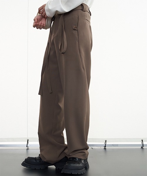 WESTBOY(ウエストボーイ)の「【PRE PREWORKS】Belted Wide Relax Slacks PR21S12PT(スラックス・メンズ・ブラック/ブラウン/ブルー・S/M/L)」の1枚目の写真
