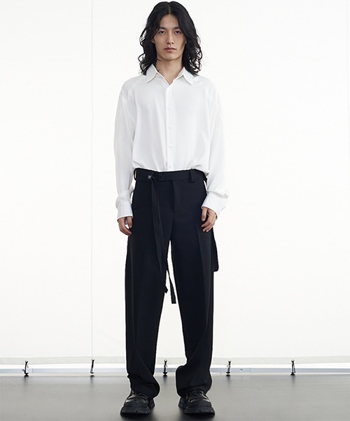 WESTBOY(ウエストボーイ)の「【PRE PREWORKS】Belted Wide Relax Slacks PR21S12PT(スラックス・メンズ・ブラック/ブラウン/ブルー・S/M/L)」の4枚目の写真