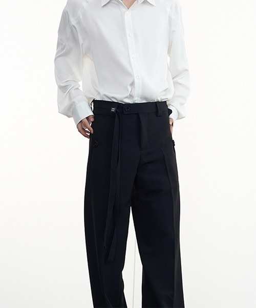 WESTBOY(ウエストボーイ)の「【PRE PREWORKS】Belted Wide Relax Slacks PR21S12PT(スラックス・メンズ・ブラック/ブラウン/ブルー・S/M/L)」の6枚目の写真
