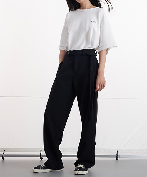 WESTBOY(ウエストボーイ)の「【PRE PREWORKS】Belted Wide Relax Slacks PR21S12PT(スラックス・メンズ・ブラック/ブラウン/ブルー・S/M/L)」の8枚目の写真