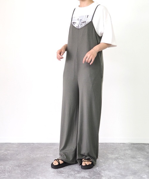 Riberry（リベリー）の「バックレースアップキャミサロペット（サロペット/オーバーオール・レディース・ブラック/ベージュ/ブラウン/カーキ・MEDIUM）」の16枚目の写真