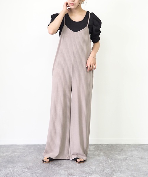 Riberry（リベリー）の「バックレースアップキャミサロペット（サロペット/オーバーオール・レディース・ブラック/ベージュ/ブラウン/カーキ・MEDIUM）」の21枚目の写真