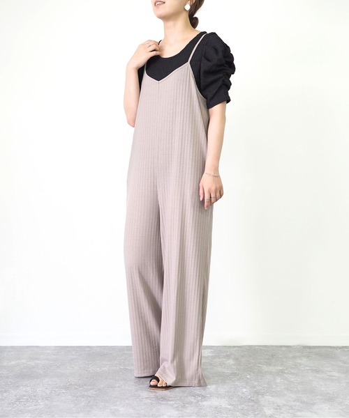 Riberry（リベリー）の「バックレースアップキャミサロペット（サロペット/オーバーオール・レディース・ブラック/ベージュ/ブラウン/カーキ・MEDIUM）」の15枚目の写真