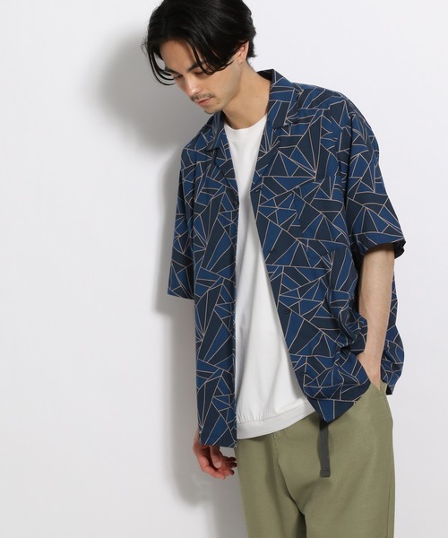 niko and...(ニコアンド)の「ジオメトリックオープンシャツ(シャツ/ブラウス・メンズ・ライトブルー/ネイビー/マスタード・MEDIUM/LARGE)」の3枚目の写真