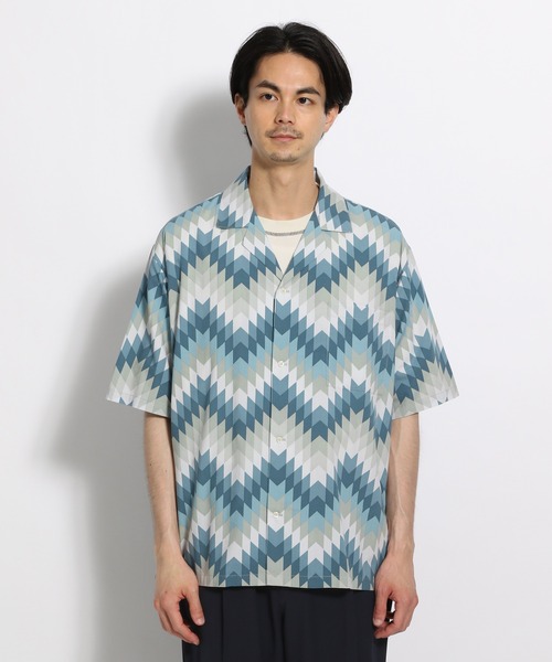 niko and...(ニコアンド)の「ジオメトリックオープンシャツ(シャツ/ブラウス・メンズ・ライトブルー/ネイビー/マスタード・MEDIUM/LARGE)」の7枚目の写真