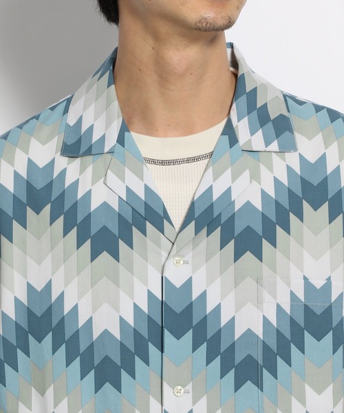 niko and...(ニコアンド)の「ジオメトリックオープンシャツ(シャツ/ブラウス・メンズ・ライトブルー/ネイビー/マスタード・MEDIUM/LARGE)」の10枚目の写真