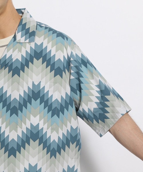 niko and...(ニコアンド)の「ジオメトリックオープンシャツ(シャツ/ブラウス・メンズ・ライトブルー/ネイビー/マスタード・MEDIUM/LARGE)」の12枚目の写真