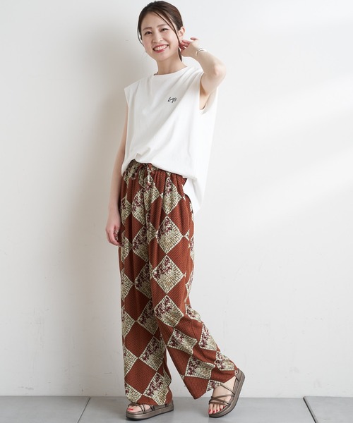 CIAOPANIC TYPY（チャオパニックティピー）の「アフリカンバティック柄イージーパンツ（その他パンツ・レディース・ブラウン/グリーン/イエロー・ONE SIZE）」の9枚目の写真