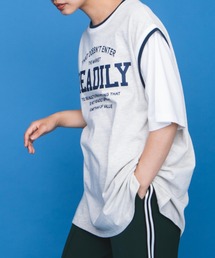 WEGO | WEGO/ラインリブレイヤードロゴTシャツ(Tシャツ/カットソー)