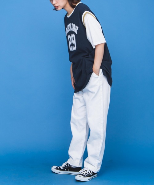 WEGO(ウィゴー)の「WEGO/ラインリブレイヤードロゴTシャツ(Tシャツ/カットソー・レディース・ブラック/オートミール/ネイビー/グリーン・FREE)」の14枚目の写真