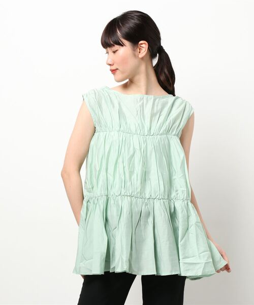 KOBE LETTUCE(コウベレタス)の「シアーティアードトップス(シャツ/ブラウス・レディース・ブラック/ミント/ホワイト系その他/イエロー系その他・FREE)」の3枚目の写真