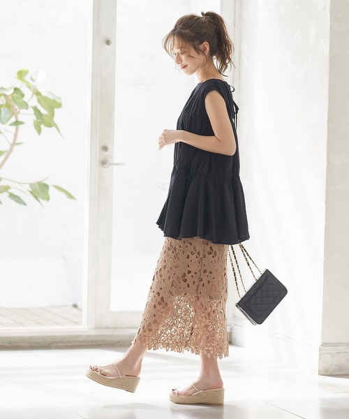 KOBE LETTUCE(コウベレタス)の「シアーティアードトップス(シャツ/ブラウス・レディース・ブラック/ミント/ホワイト系その他/イエロー系その他・FREE)」の8枚目の写真