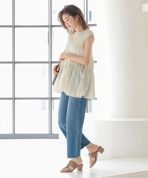 KOBE LETTUCE(コウベレタス)の「シアーティアードトップス(シャツ/ブラウス・レディース・ブラック/ミント/ホワイト系その他/イエロー系その他・FREE)」の7枚目の写真