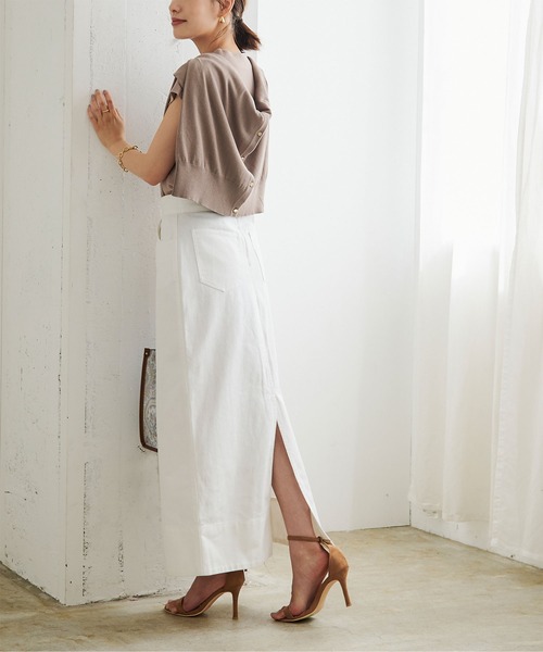 UR'S(ユアーズ)の「デニムタイトスカート(デニムスカート・レディース・ホワイト/ブラック・S/M/L)」の10枚目の写真