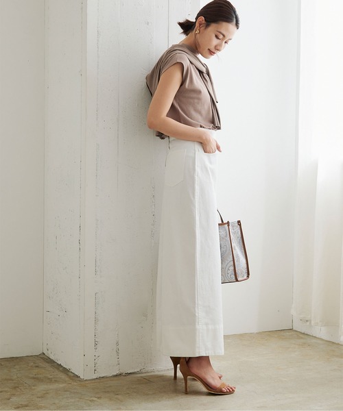 UR'S(ユアーズ)の「デニムタイトスカート(デニムスカート・レディース・ホワイト/ブラック・S/M/L)」の5枚目の写真