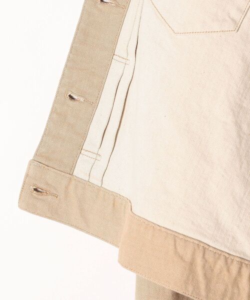 CIMARRON（シマロン）の「【SHIPS any別注】CIMARRON JEANS:〈ウォッシャブル〉ノーカラー デニム ジャケット◇（デニムジャケット・レディース・ベージュ/ライトグリーン・ONE SIZE）」の7枚目の写真