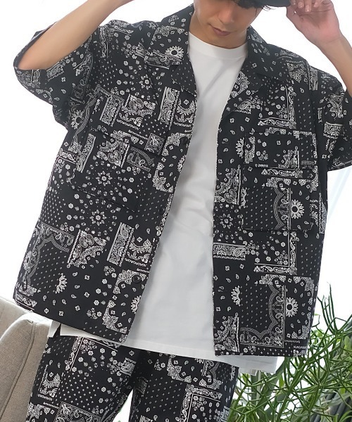 improves（インプローブス）の「15パターン 半袖 CPO シャツジャケット セットアップ対応（シャツ/ブラウス・メンズ・D/オリーブ/E/ワンウォッシュ/オフホワイト/チャコール/C/ネイビー/ブラック/ブルーグレー/ベージュ/B/ブルー/A/ストライプ・X-LARGE/LARGE/MEDIUM）」の13枚目の写真