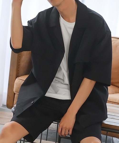 improves（インプローブス）の「15パターン 半袖 CPO シャツジャケット セットアップ対応（シャツ/ブラウス・メンズ・D/オリーブ/E/ワンウォッシュ/オフホワイト/チャコール/C/ネイビー/ブラック/ブルーグレー/ベージュ/B/ブルー/A/ストライプ・X-LARGE/LARGE/MEDIUM）」の2枚目の写真