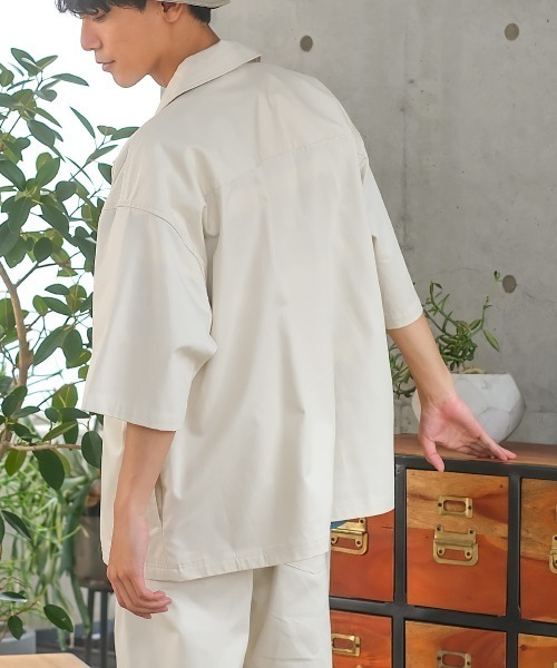 improves（インプローブス）の「15パターン 半袖 CPO シャツジャケット セットアップ対応（シャツ/ブラウス・メンズ・D/オリーブ/E/ワンウォッシュ/オフホワイト/チャコール/C/ネイビー/ブラック/ブルーグレー/ベージュ/B/ブルー/A/ストライプ・X-LARGE/LARGE/MEDIUM）」の17枚目の写真