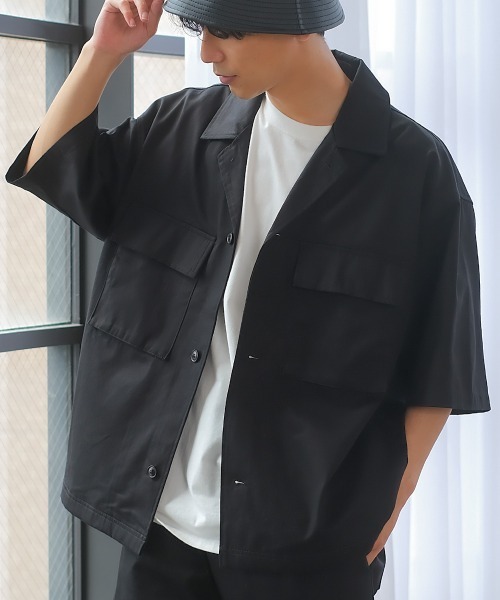 improves（インプローブス）の「15パターン 半袖 CPO シャツジャケット セットアップ対応（シャツ/ブラウス・メンズ・D/オリーブ/E/ワンウォッシュ/オフホワイト/チャコール/C/ネイビー/ブラック/ブルーグレー/ベージュ/B/ブルー/A/ストライプ・X-LARGE/LARGE/MEDIUM）」の20枚目の写真