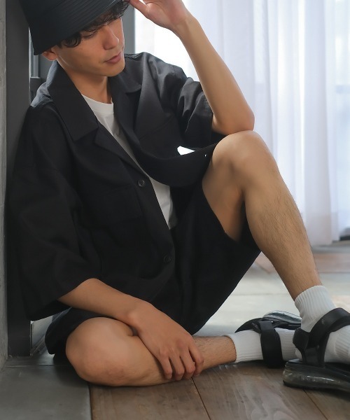 improves（インプローブス）の「15パターン 半袖 CPO シャツジャケット セットアップ対応（シャツ/ブラウス・メンズ・D/オリーブ/E/ワンウォッシュ/オフホワイト/チャコール/C/ネイビー/ブラック/ブルーグレー/ベージュ/B/ブルー/A/ストライプ・X-LARGE/LARGE/MEDIUM）」の21枚目の写真