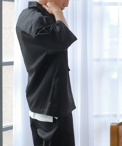 improves（インプローブス）の「15パターン 半袖 CPO シャツジャケット セットアップ対応（シャツ/ブラウス・メンズ・D/オリーブ/E/ワンウォッシュ/オフホワイト/チャコール/C/ネイビー/ブラック/ブルーグレー/ベージュ/B/ブルー/A/ストライプ・X-LARGE/LARGE/MEDIUM）」の22枚目の写真