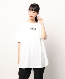 Samansa Mos2 | バックプリントカットチュニック(Tシャツ/カットソー)