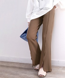 classicalelf | スラッと美脚見せ。スリット入りセンターメロウニットリブパンツ(その他パンツ)