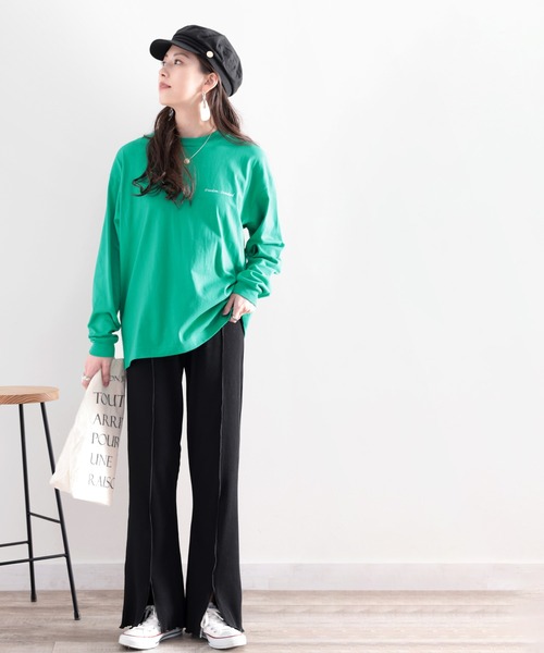 classicalelf(クラシカルエルフ)の「スラッと美脚見せ。スリット入りセンターメロウニットリブパンツ(その他パンツ・レディース・ブラック/グレー/モカ・SMALL/MEDIUM/LARGE/X-LARGE)」の14枚目の写真