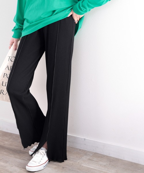 １度のみ美品★ミューズPREMIUM WOOL スリットパンツ　36 1度のみ美品☆ミューズPREMIUM WOOL スリットパンツ36