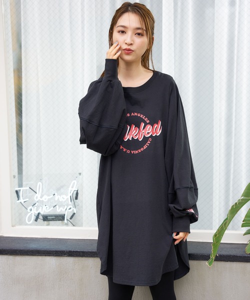 MILKFED.（ミルクフェド）の「VOLUME SLEEVE BIG TOP（Tシャツ/カットソー・レディース・ホワイト/ブラック/ベージュ・ONE SIZE）」の3枚目の写真