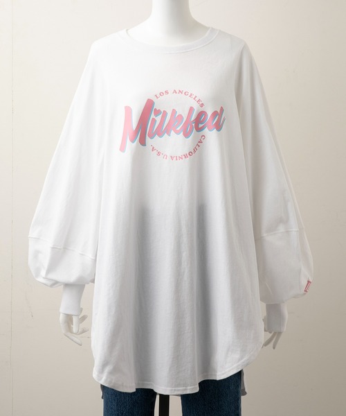 MILKFED.（ミルクフェド）の「VOLUME SLEEVE BIG TOP（Tシャツ/カットソー・レディース・ホワイト/ブラック/ベージュ・ONE SIZE）」の13枚目の写真