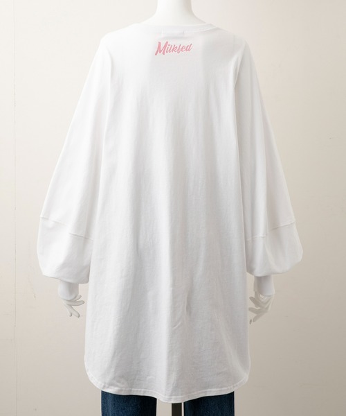 MILKFED.（ミルクフェド）の「VOLUME SLEEVE BIG TOP（Tシャツ/カットソー・レディース・ホワイト/ブラック/ベージュ・ONE SIZE）」の9枚目の写真